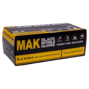 MAK-2026L Heavy-Duty Nitrile Gloves — Large (6 Mil Stealth Black)