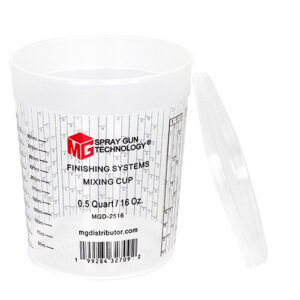 MGD-2516 Paint Mixing Cups — 16 oz / 473 ml (100 Cups + 20 Lids)