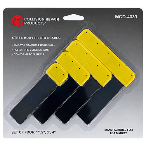 MGD-4030 Steel Body Filler Blades — 4-Piece Set (1″, 2″, 3″, 4″) — Case of 25
